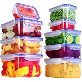 KICHLY Transparent Snap Lid Food Containers