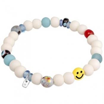 KUZZOI Armband mit Smiley-Perlen für Männer