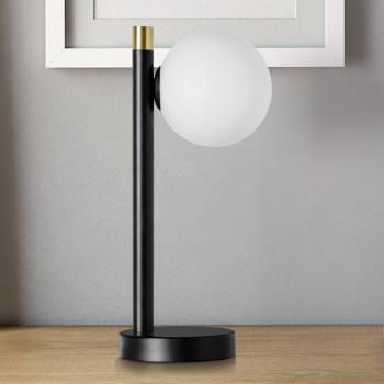 Lámpara de mesa Pomì 1 luz con bola de vidrio