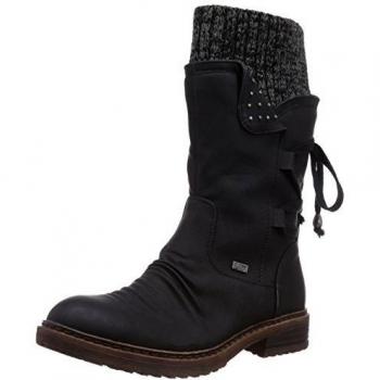 Rieker gefütterte Stiefel für den Winter mit praktischem Reißverschluss, Modell 94773-00
