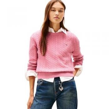 Tommy Jeans Maglia Rosa Intrecciata Donna