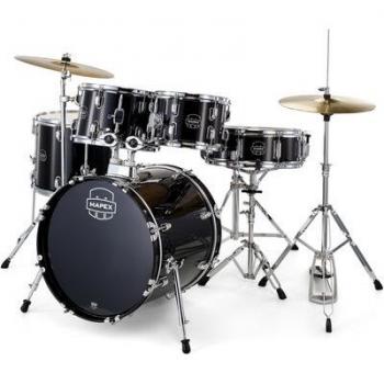 18‑Piece Dark Black Drum Set, Mapex Comet Series Compact