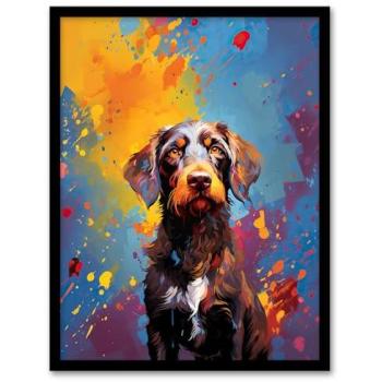 Pet Portrait of Wirehaired German Pointer – Framed Wall Decor