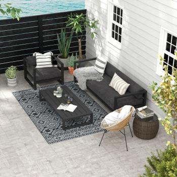 Black Outdoor Rug by Outsunny