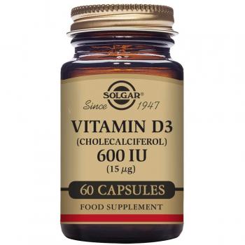 Solgar Vitamin D3 (Cholecalciferol) 600 IU pflanzliche Kapseln, 60 Stück