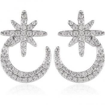 Boucles d'oreilles en cuivre avec zircon micro-incrusté