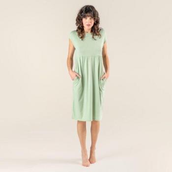 Living Crafts Damen‑Nachthemd in Grün – 100 % Biobaumwolle, Eco‑Style