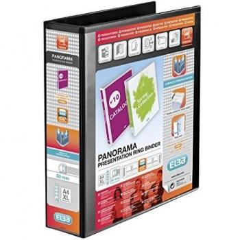 Elba Presentation A4 Binder 50mm Black 4 DRing Pack of 4