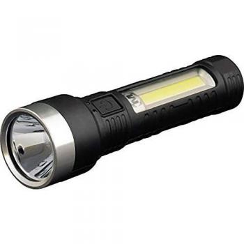 Maximus USB Taschenlampe, 110 Lumen, 3W LED, 80m Reichweite, Schwarz