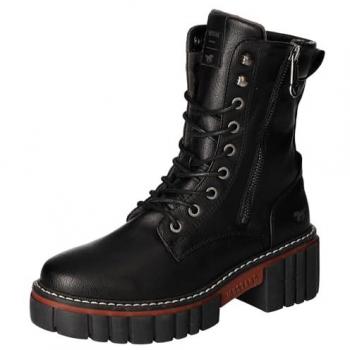 Mustang Elegante Stiefelette – Schwarzes Leder, Modell 1447504, Damen 41