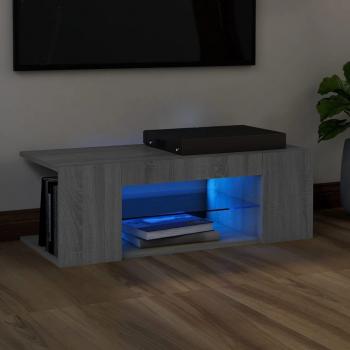 Vidaxl TV-Schrank Grau Sonoma mit LED-Leuchten 90x39x30 cm