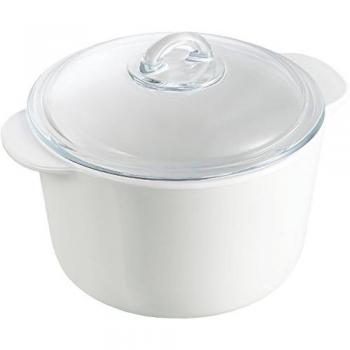 Rundkasserolle Pyrex 2 Liter, Glas, Deckel im Lieferumfang