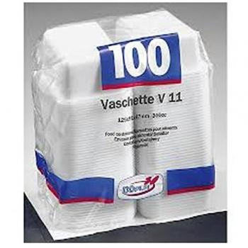 Vaschette bianche in polistirene V/11 125x95x47mm 100 pz Dopla Professional