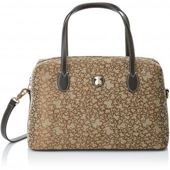 Bolso Bolera Tous Kaos Mini Mediano de Lona, Marrón