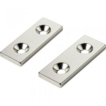 Magnete permanente rettangolare N35, temperatura limite (max.): 80 °C, modello W40L15T3-2M4