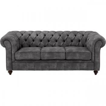 Luxuriöses Chesterfield-Sofa in Grau