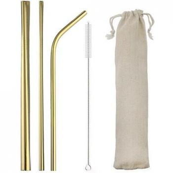 304 Stainless Steel Drinking Straw with Cleaner Brush and Portable Case