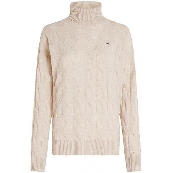 TOMMY HILFIGER Damenpullover Rollkragen Creme Größe L