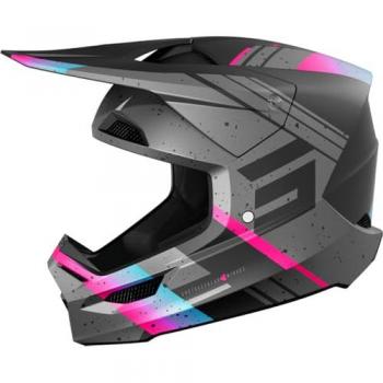 Casque de motocross Shot Furious Mirage Bleu-Rose Mat Taille M