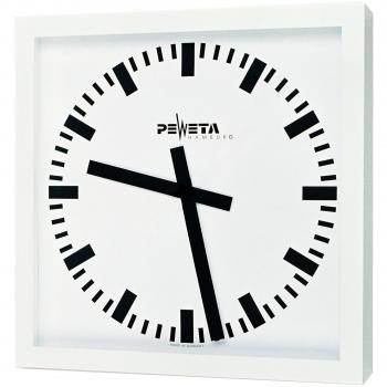 Peweta Funkuhr 51.370.521 – Wanduhren in 50 × 50 cm, batteriebetrieben, DIN‑Balkenanzeige