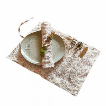 Lot de 2 sets de table Qubinal, rouille/lin (50 x 35 cm)