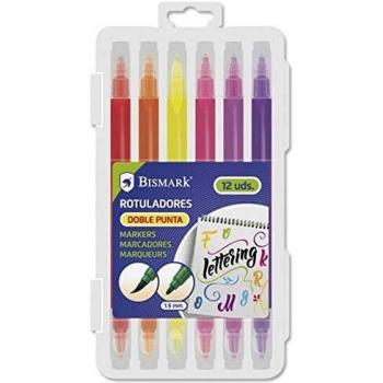 POESSA Viltpen Combo – 12 Kleuren – Punt + Penseel – 250 g