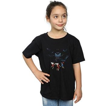 Black DC Batman Shadow Bats T-Shirt for Girls, 5‑6 Years old