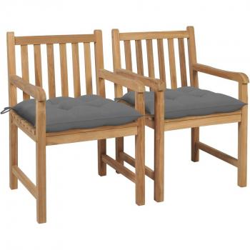 Teca Gris Duo: Sillas con Cojín de Madera