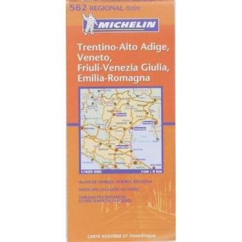Carte routière : Veneto, Trentino Alto Adige, Friuli Venezia Giulia, Emilia Romagna, N° 11562 (en italien) (Cartes Régional)