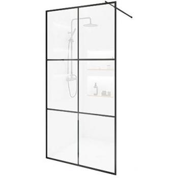 Paroi de douche en verre trempé noir 150 x 200 cm