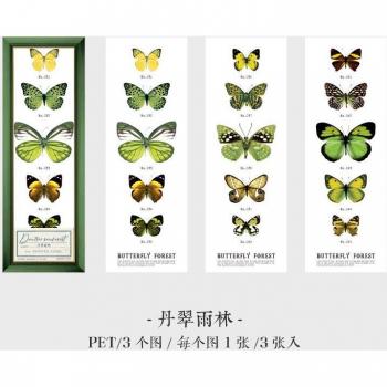 Autocollants vintage papillon, 3 feuilles pour bricolage et scrapbooking