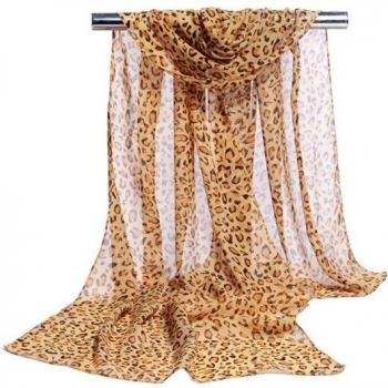 Women's Leopard Print Chiffon Scarf
