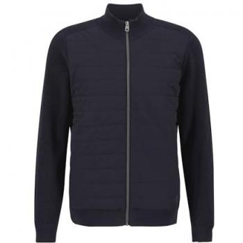 Men's Fynch Hatton Navy Zip Hybrid Cardigan