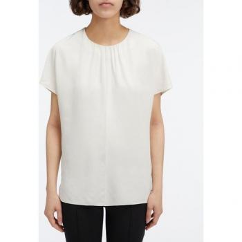 Calvin Klein Women’s Bluse, K20K207839, Ecru – Reguler Cut