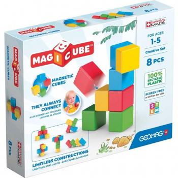 Set Créatif Magicube – Construction magnétique 8 pièces en plastique recyclable – 1 an minimum