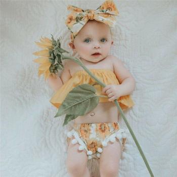 Look Boho Infantil: Top y Shorts de verano con diadema incluida