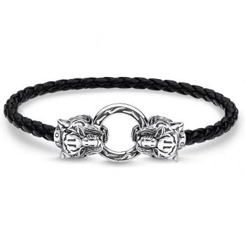 Bracciale in Cuoio con Pietra – Thomas Sabo Argento 925, 15 cm