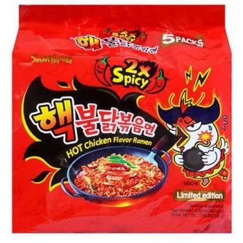 Samyang 2x Super Spicy EXTREME NUCLEAR Hot Chicken Ramen Noodles (Pack of 5)