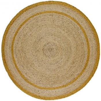 Tapis rond moutarde en jute 120 cm