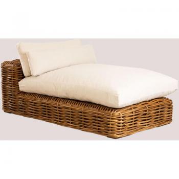 Set Divano Giardino Sklum Milu 3P – Chaise Longue Sinistra & Pouf Rattan