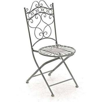 Silla de Jardín Plegable Indra en Hierro Blanco Antiguo