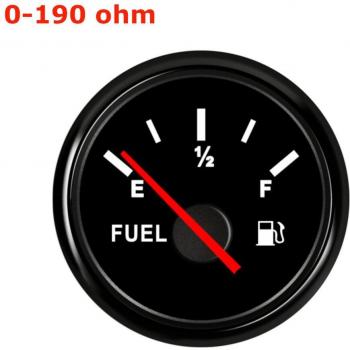 Pointeur jauge niveau carburant universel 2 pouces 52 mm noir blanc