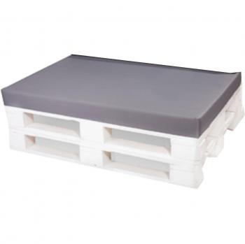 Mueble de Palé con Cojín Asiento Gris, 120x60x10cm