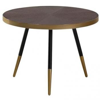 Beliani Table Ronde 61 cm MDF Bois Foncé