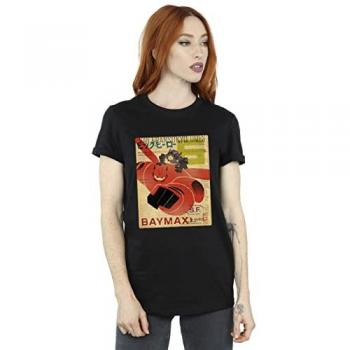 Disney Women's Baymax Flying T-Shirt in Black