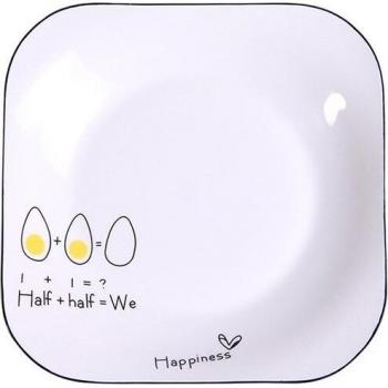 9-Inch Black-Edged Ceramic Dish