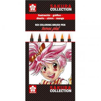 Rotuladores Koi Coloring Punta Pincel Multicolor Estuche 6 Uds