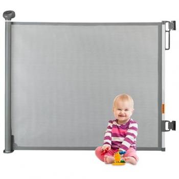 Safety Mesh Gate for Stairs, 70-140 cm, Wall-Mounted, Grey