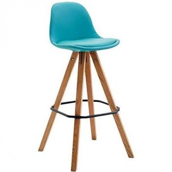 CLP Barstuhl Franklin eckiges Holzgestell blau