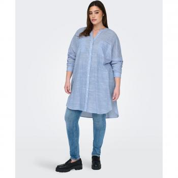 Camisa de mujer Only Carmakoma con patrón de rayas y cuello en pico